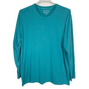 Coolibar Long Sleeve T Shirt Men XL Turquoise Bamboo UPF 50+ Performance Outdoor